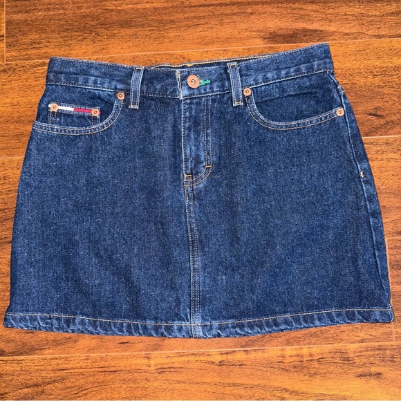 Tommy Hilfiger Dresses & Skirts - Vintage Tommy Jeans Denim Mini Skirt Womens Size 3 Y2K 90s Retro Blue Jean Skirt
